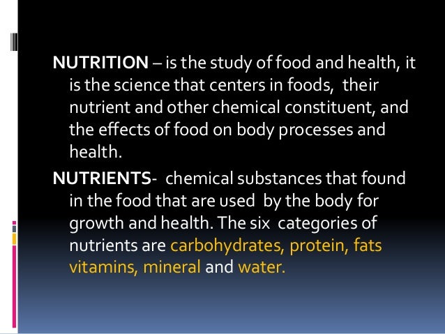 Nutrition And Nutrients