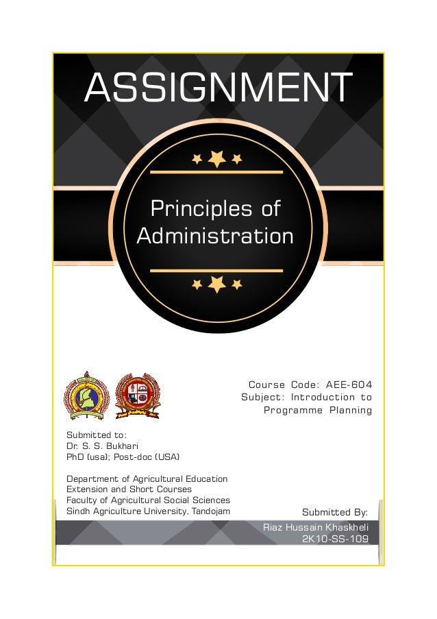 Principles Of Administration