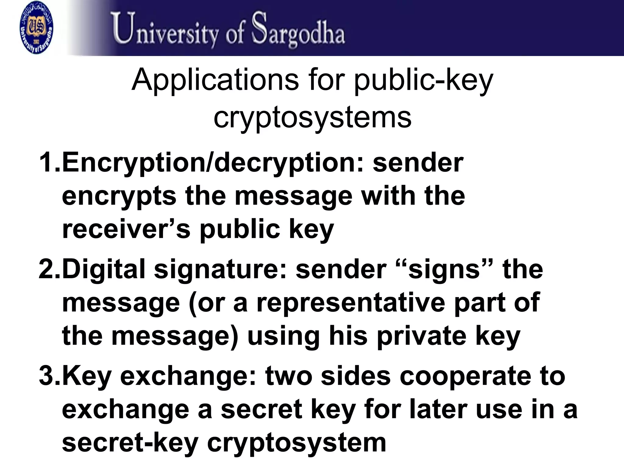 Public key cryptography and RSA | PPT | Information and Network ...