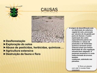 Qual o continente com maior risco de desertificação?