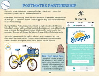 postmates partnership
Postmates is revolutionizing on-demand delivery by directly connecting
customers to local couriers f...