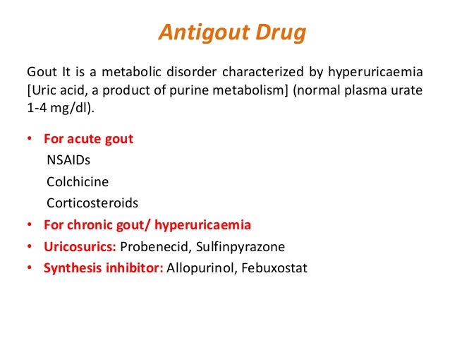 Probenecid And Colchicine Dosage