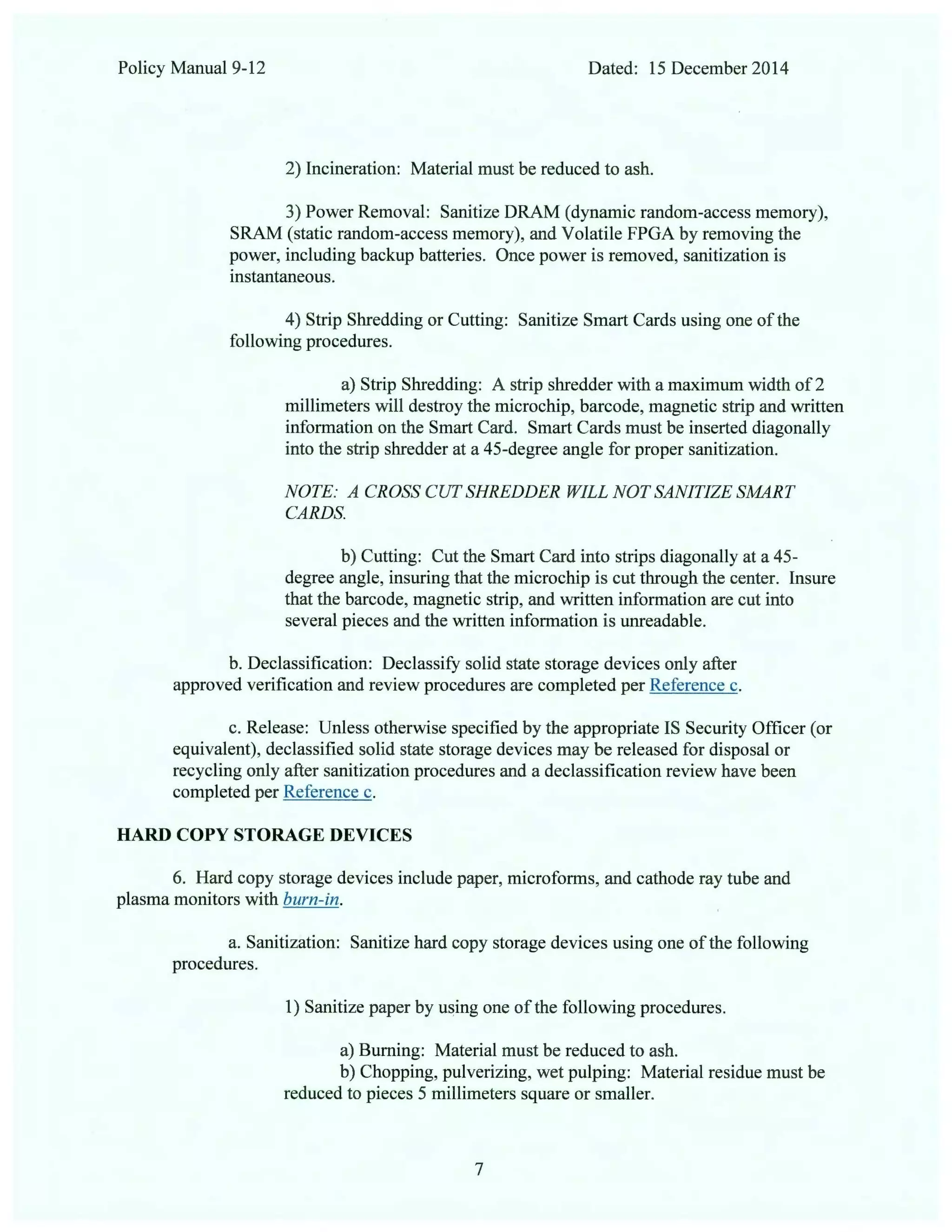 Nsa policy manual on storage device sanitization