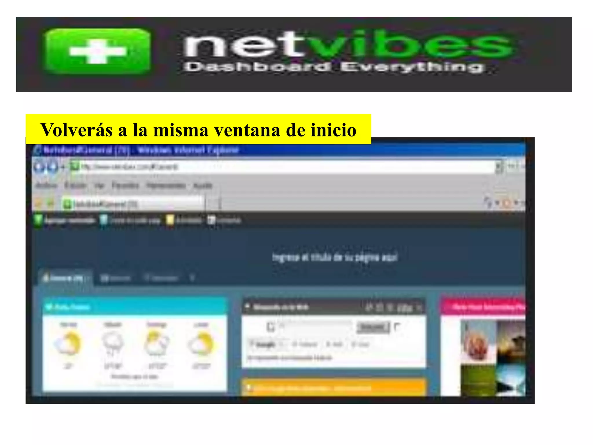 Volverás a la misma ventana de inicio