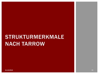 STRUKTURMERKMALE
NACH TARROW



11.12.2012         38
 