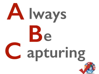 lwaysA
Be
C apturing
 