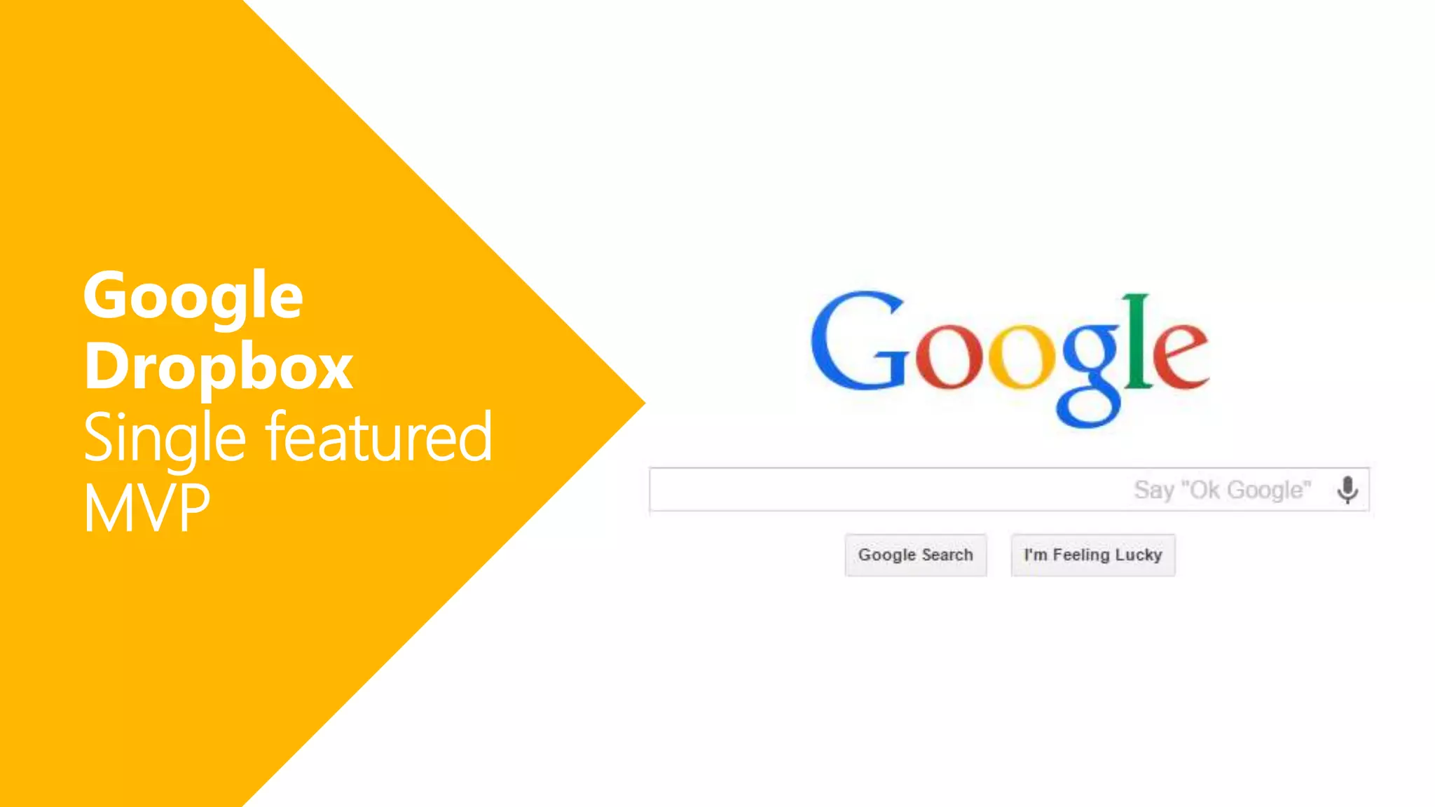 Google
Dropbox
Single featured
MVP
 