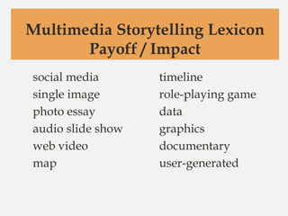 Multimedia Storytelling Lexicon | PPTX