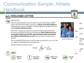 Communication Sample: Athlete
Handbook
 