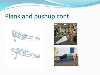 Plank and pushup cont.
 