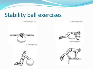 Stability ball exercises
 