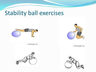 Stability ball exercises
 