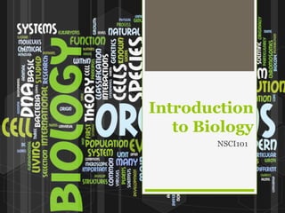 Introduction
to Biology
NSCI101
 