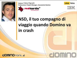 Autore: Fabio Pignatti
Professione: Project Manager, Consulente Domino




NSD, il tuo compagno di
viaggio quando Domino va
in crash
 