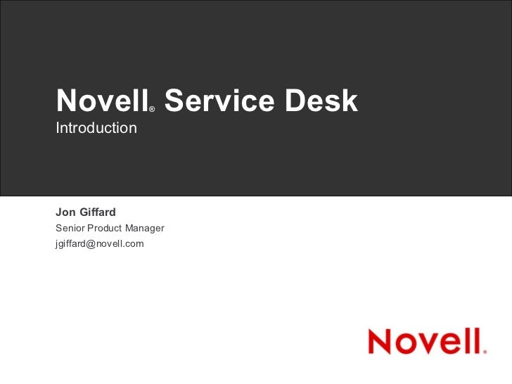Novell Service Desk Overview