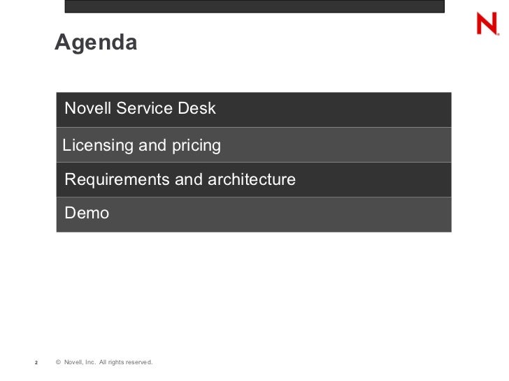 Novell Service Desk Overview
