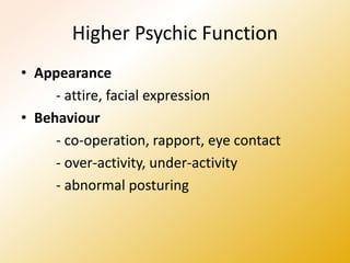 Psycic Functioning Neurological System Examination. Khan MS | PPTX