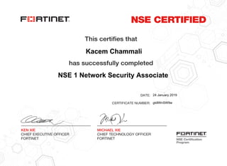 NSE 1 Network Security Associate
Kacem Chammali
24 January 2019
gtdlWnSW9w
Powered by TCPDF (www.tcpdf.org)
 