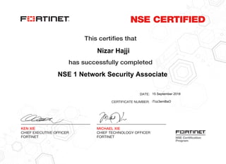 NSE 1 Network Security Associate
Nizar Hajji
15 September 2018
iToz3emBaO
Powered by TCPDF (www.tcpdf.org)
 