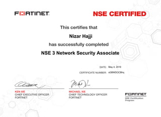 NSE 3 Network Security Associate
Nizar Hajji
May 4, 2019
sGBWDOCBhq
Powered by TCPDF (www.tcpdf.org)
 
