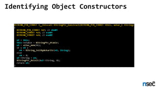 Identifying Object Constructors
 