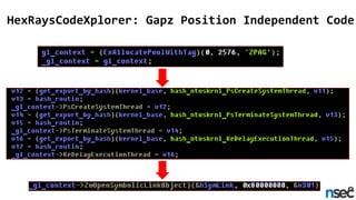 HexRaysCodeXplorer: Gapz Position Independent Code
 
