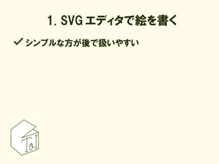 1. SVG エディタで絵を書く
シンプルな方が後で扱いやすい
 