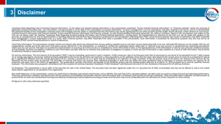 3
Cautionary Note Regarding Future-Oriented Financial Information: To the extent any forward-looking information in this p...
