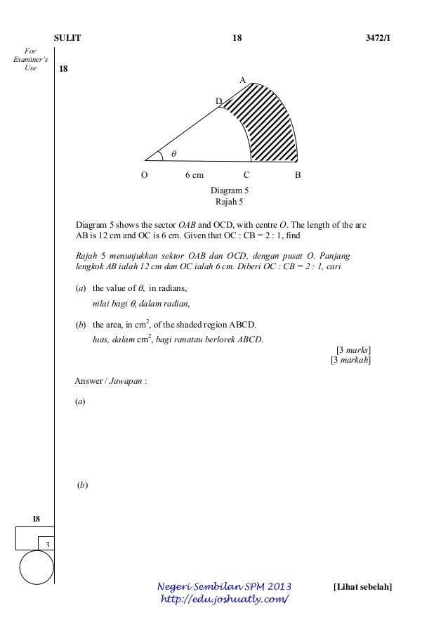 Skema Jawapan Matematik Spm 2018 Negeri Sembilan  malaykiews