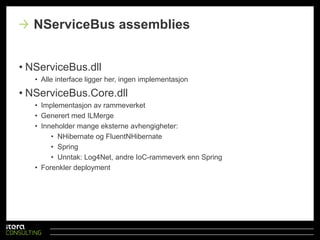 Publish / Subscribe - EksempelNServiceBusvilsende en subscription melding vedoppstart: