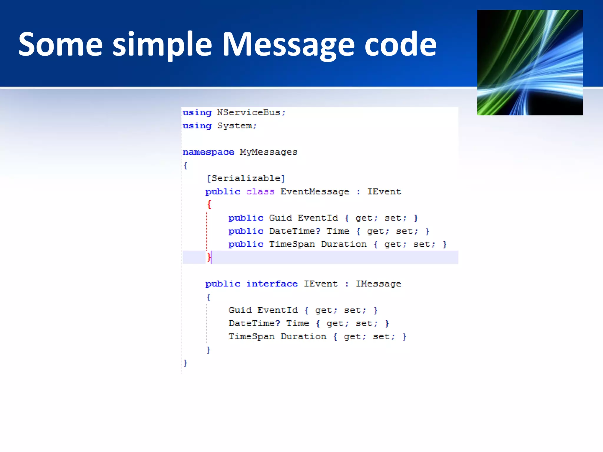 Some simple Message code 
 