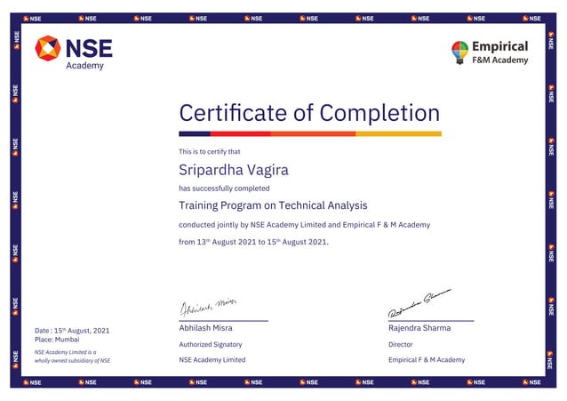 Nse technical analysis certificate