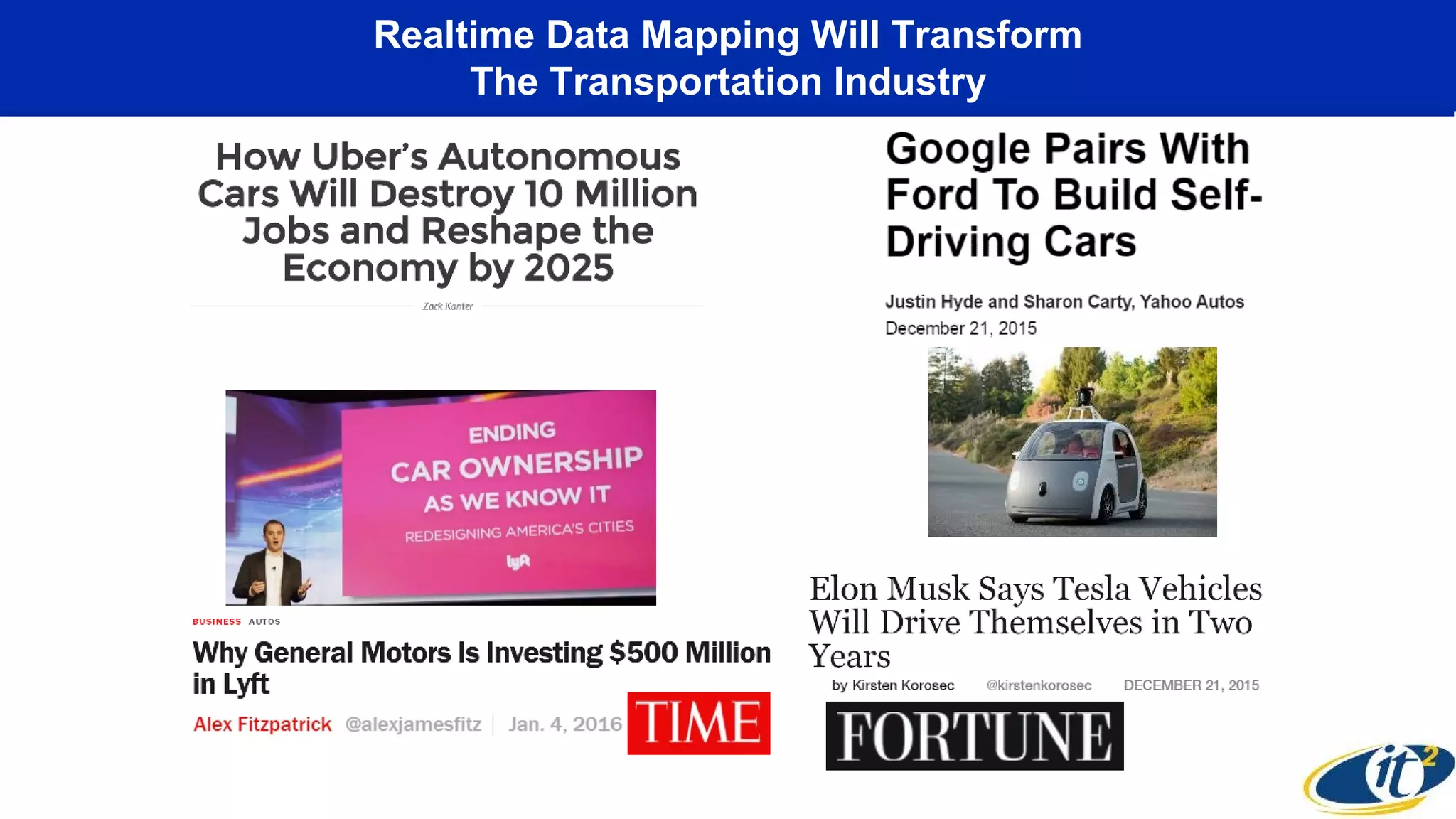 Realtime Data Mapping Will Transform
The Transportation Industry
 