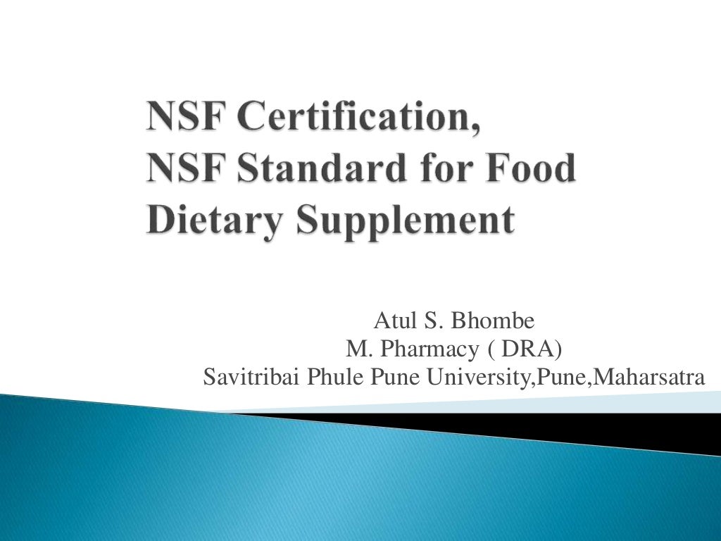 NSF certification, Standard for dietary supplement