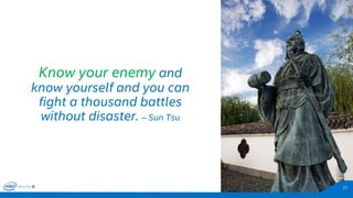 Know your enemyand know yourself and you can fight a thousand battles without disaster. –Sun Tsu 
21 
 
