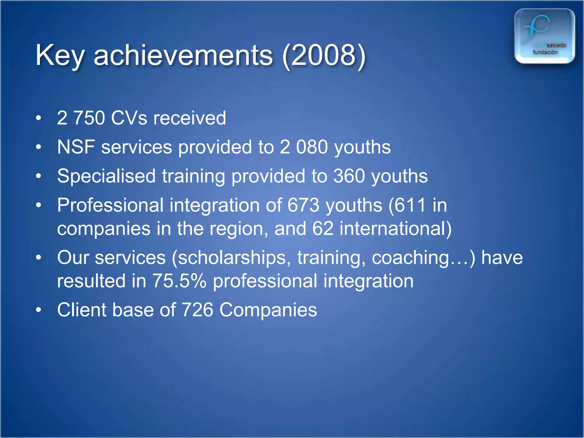 Measuring impact…* 	Organisations, public institutions, large companies and non-profit organisations.