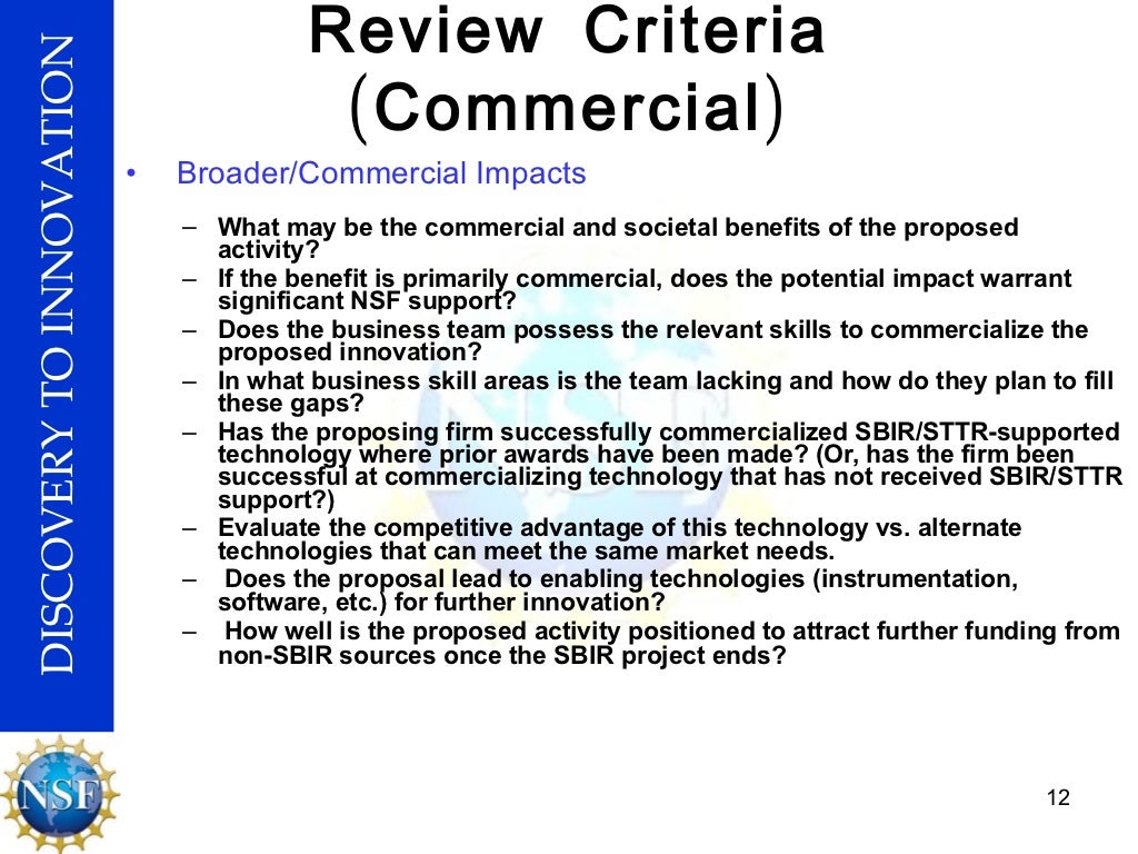 Review Criteria Impacts