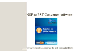 NSF to PST Converter software
https://www.passfixer.com/nsf-to-pst-converter.html
 