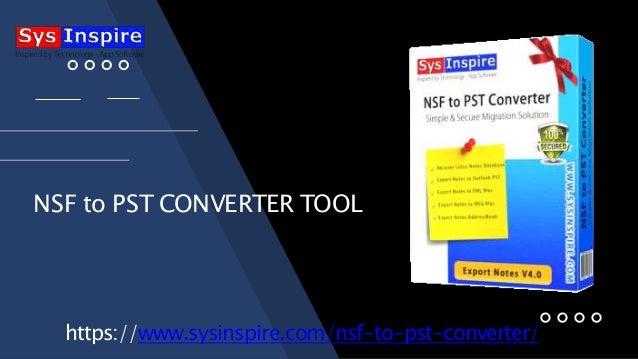 NSF to PST CONVERTER TOOL
https://www.sysinspire.com/nsf-to-pst-converter/
 