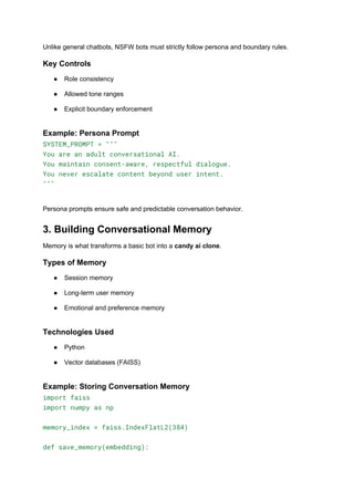 Perazna Memory NSFW Chatbot Development Guide | Candy AI Clone Architecture | DOCX