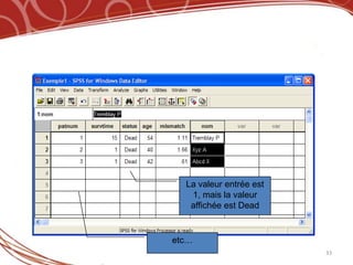 La valeur entrée est
   1, mais la valeur
   affichée est Dead


etc…
                         33
 