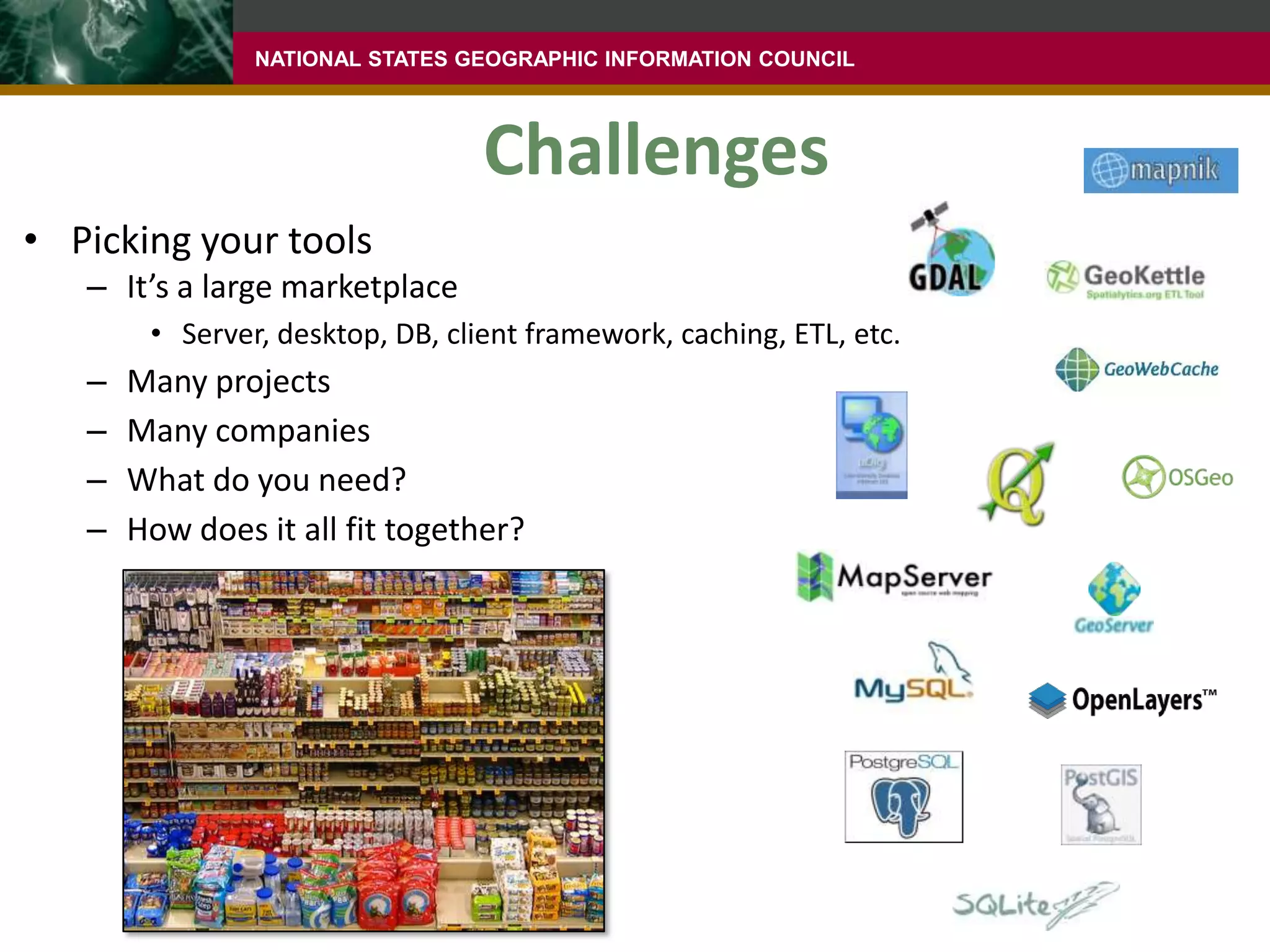 OpportunitiesScalabilityWas crucial for the National Broadband MapSlides from Paul Ramsay, used with permission.