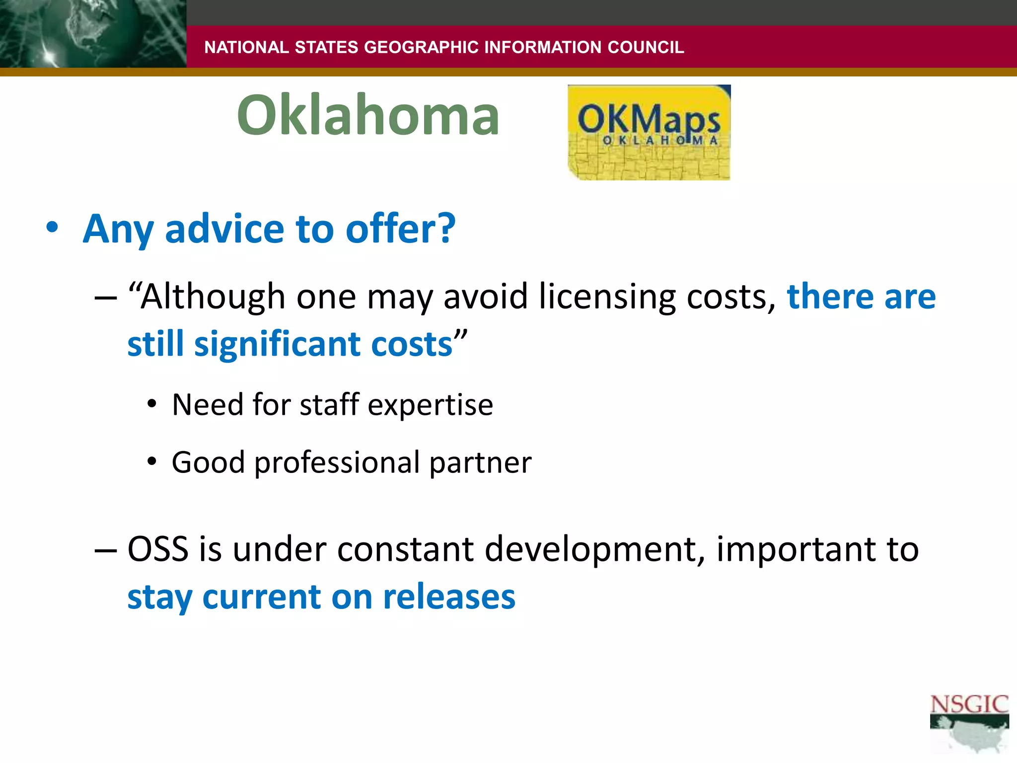 MassachusettsAny advice to offer?Support exists, but finding it and becoming familiar with the new model takes some timeEnsure you have access to adequate technical support via consultants and/or staff for configuration and deployment