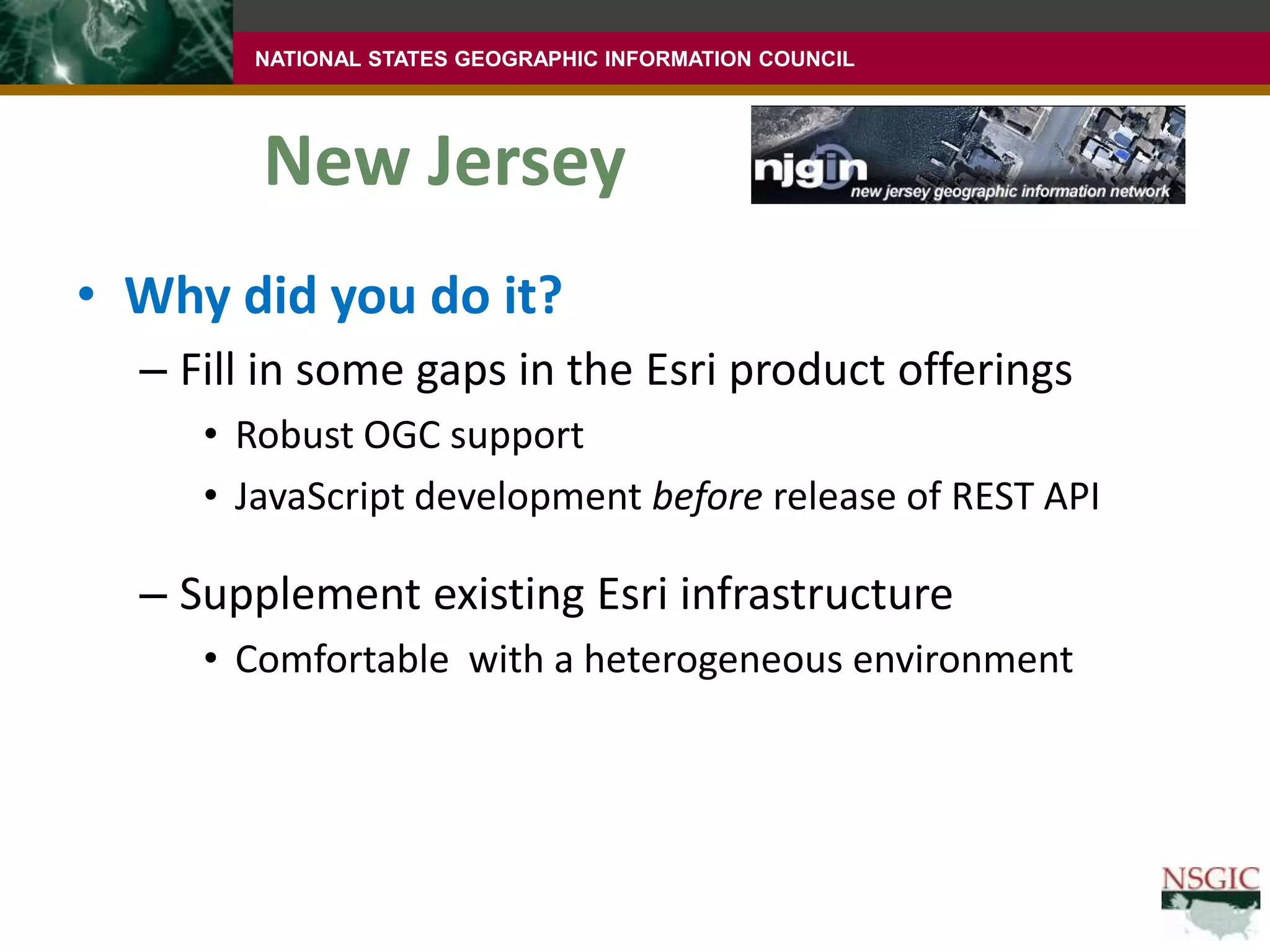 OklahomaWhy did you do it?Reduce licensing costsOriginal project was grant funded, no budget for maintenanceAbility to “clone this clearinghouse” and provide to counties so they can help feed the state systemNot yet, however  