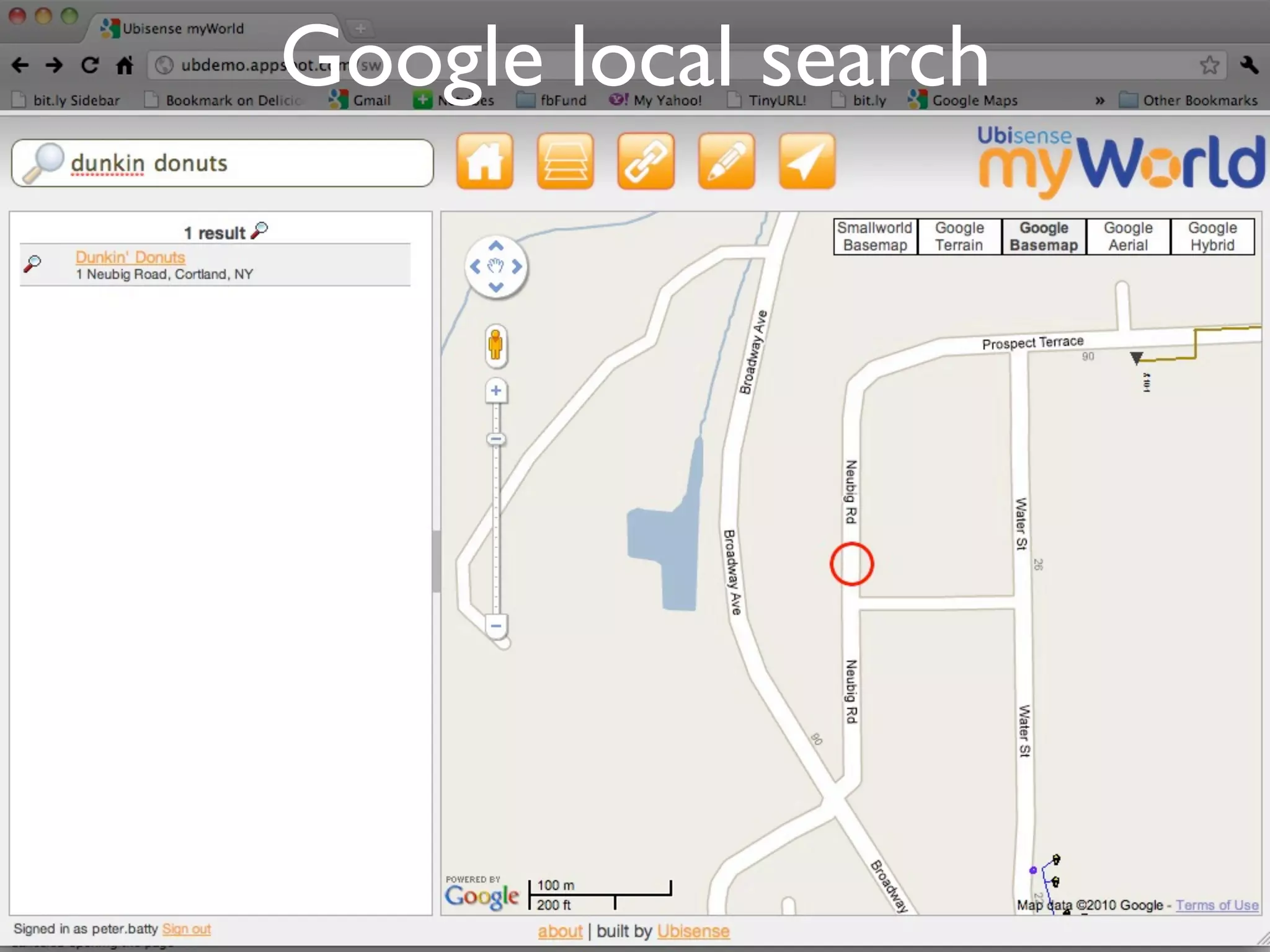 Google local search
 