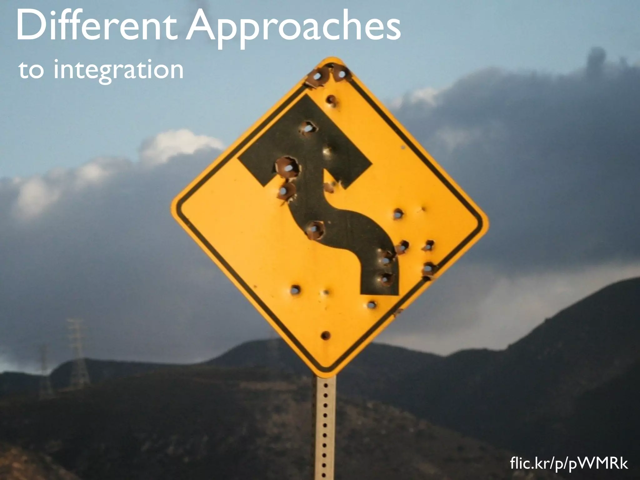 Different Approaches
to integration




                       ﬂic.kr/p/pWMRk
 