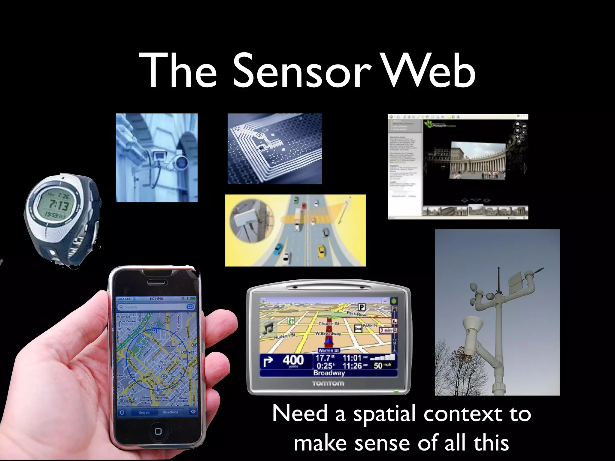The Sensor Web




     Need a spatial context to
      make sense of all this
 