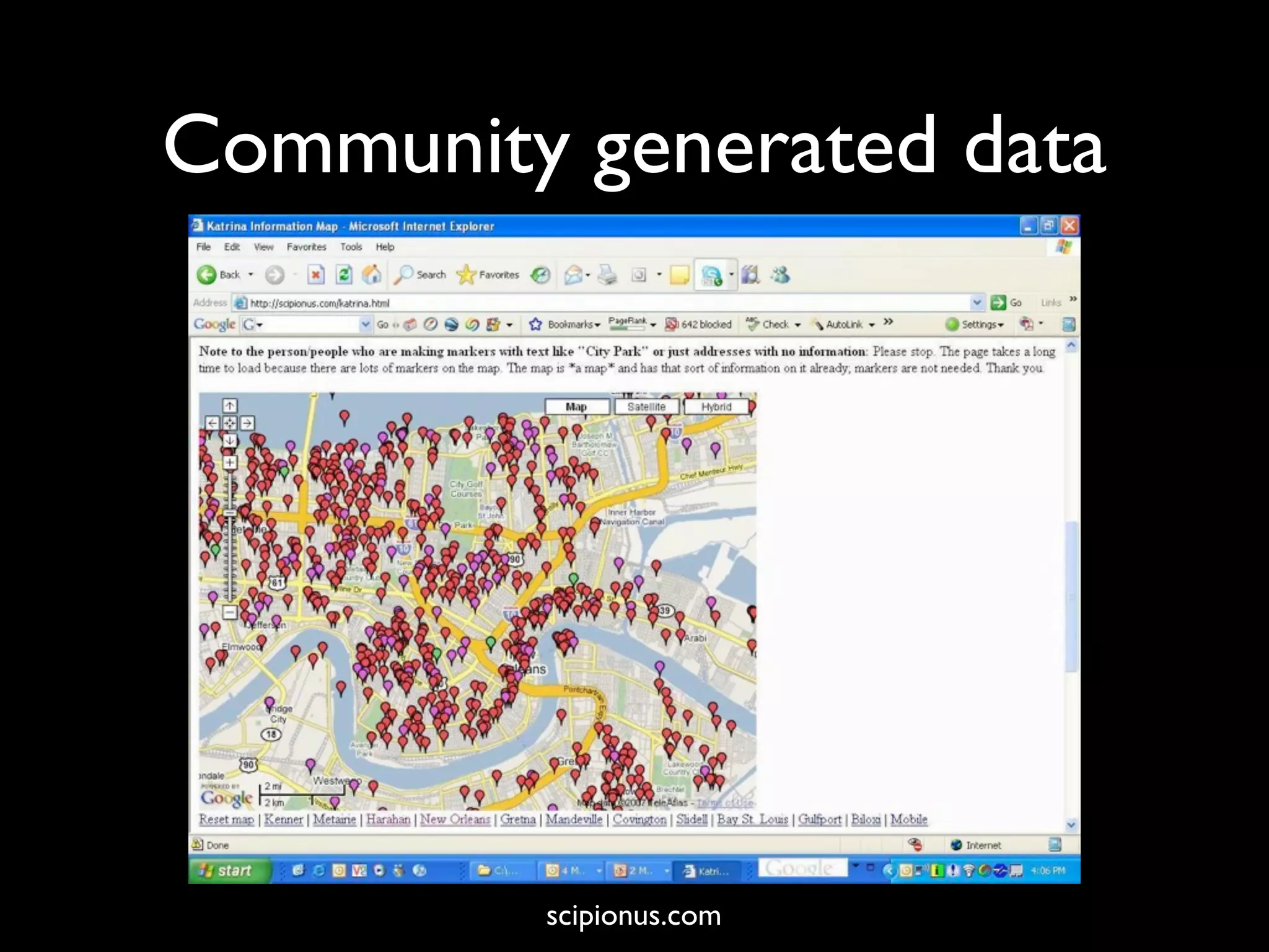 Community generated data




         scipionus.com
 