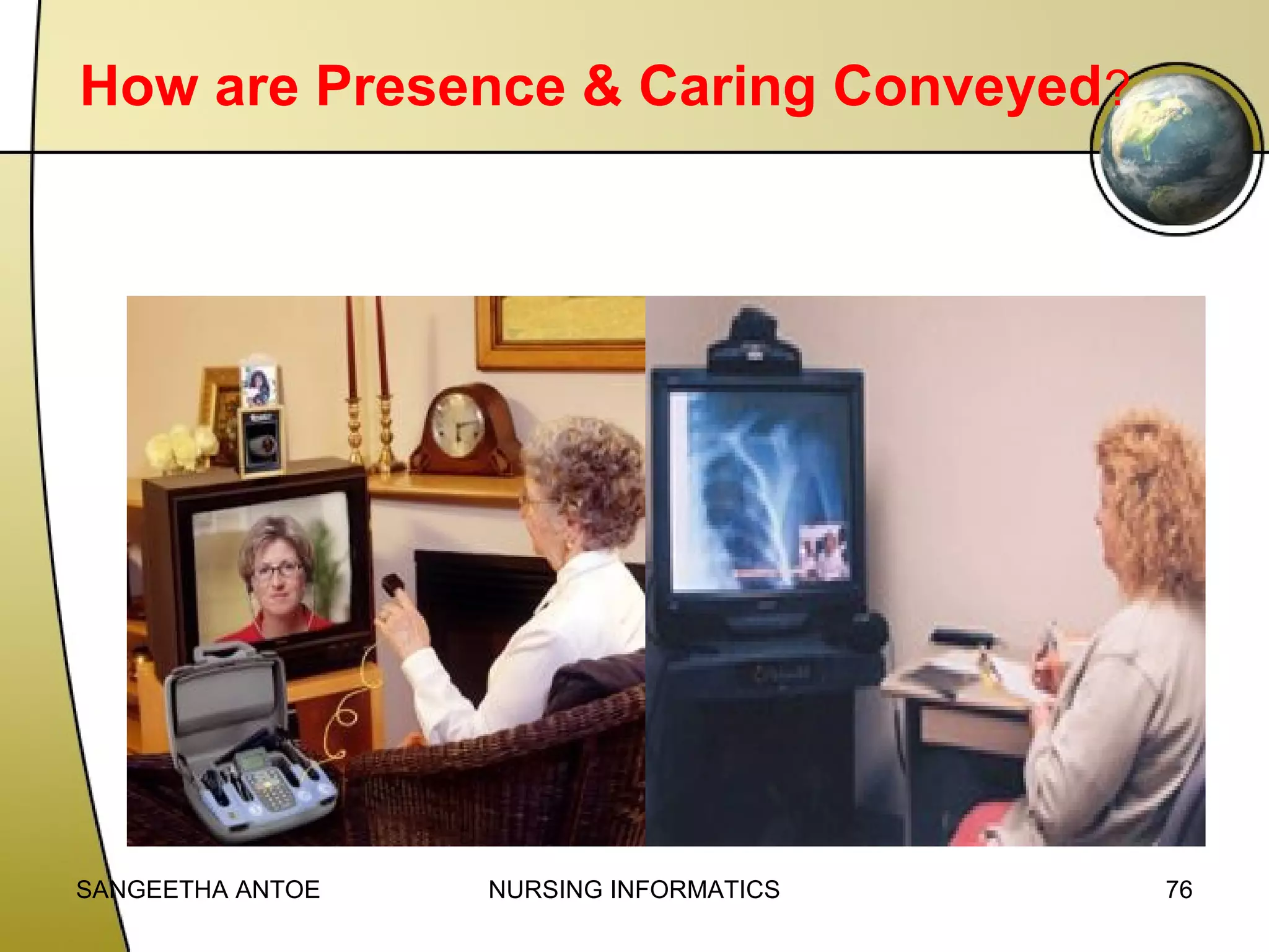 How are Presence & Caring Conveyed?

SANGEETHA ANTOE

NURSING INFORMATICS

76

 