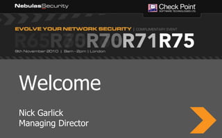 Welcome Nick Garlick Managing Director 